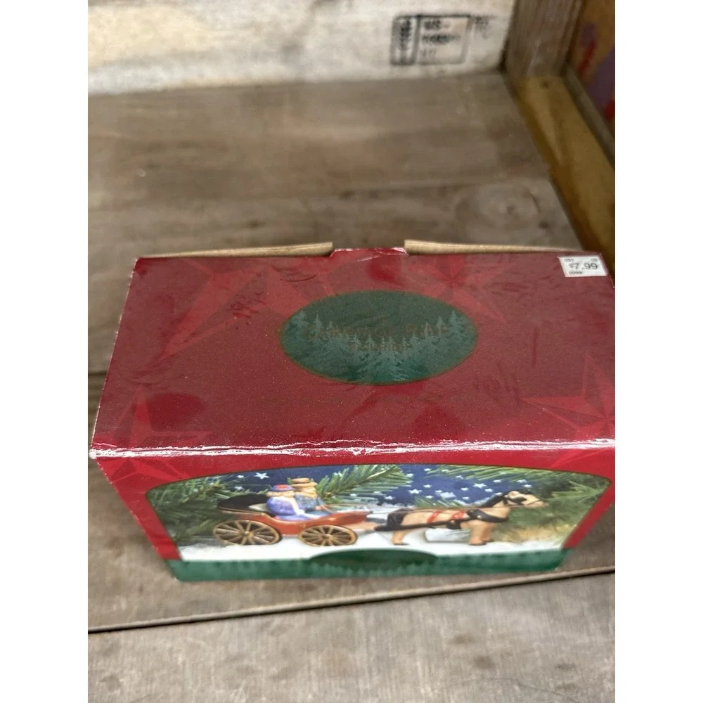 Carriage Ride‎ Figurine, Vintage 1996, Horse Drawn, Christmas Village Decoration